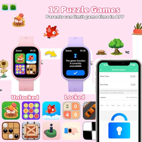 Fikami Smart Watch for Kids Girls Boys No APP/Phone Needed, 1.8" IP68 Waterproof Sport Kids Watch Pedometer, Heart Rate, S...