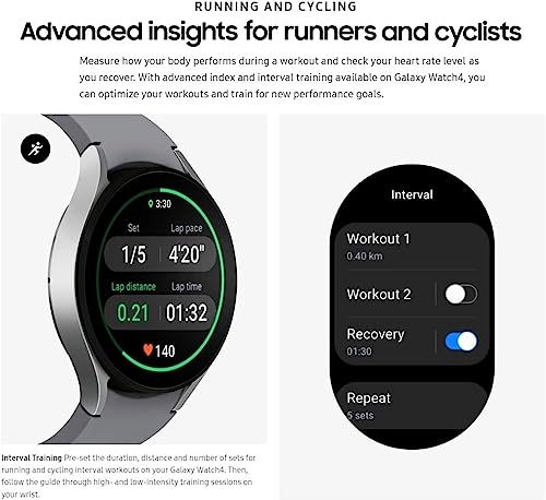 SAMSUNG Galaxy Watch 4 46 mm Smartwatch w/Bonus Band (White), ECG Monitor Tracker for Health, Fitness, Running, Sleep Cycl...