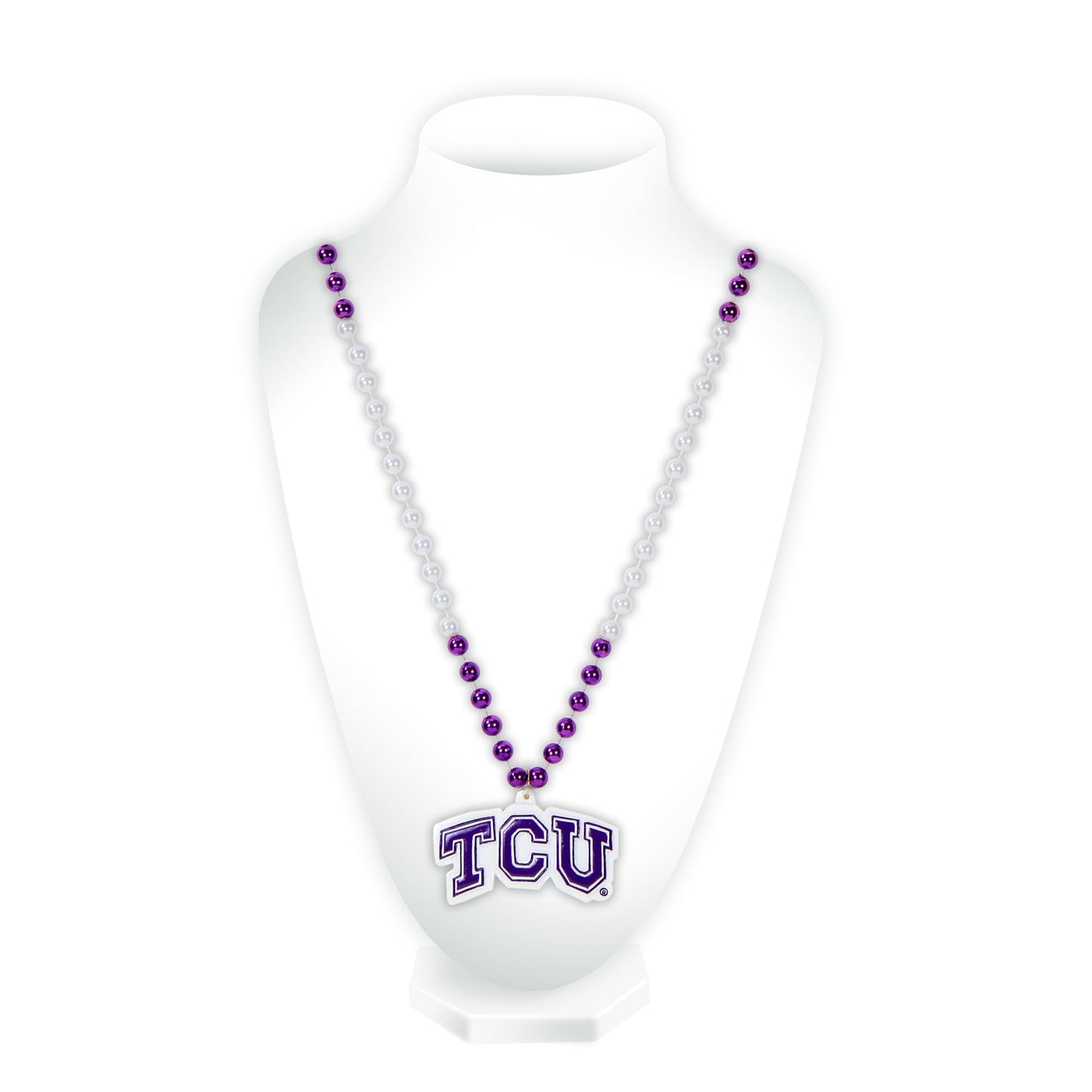 Rico Industries NCAA TCU Horned Frogs Team Logo Mardi Gras Style Beads 3 x 24-