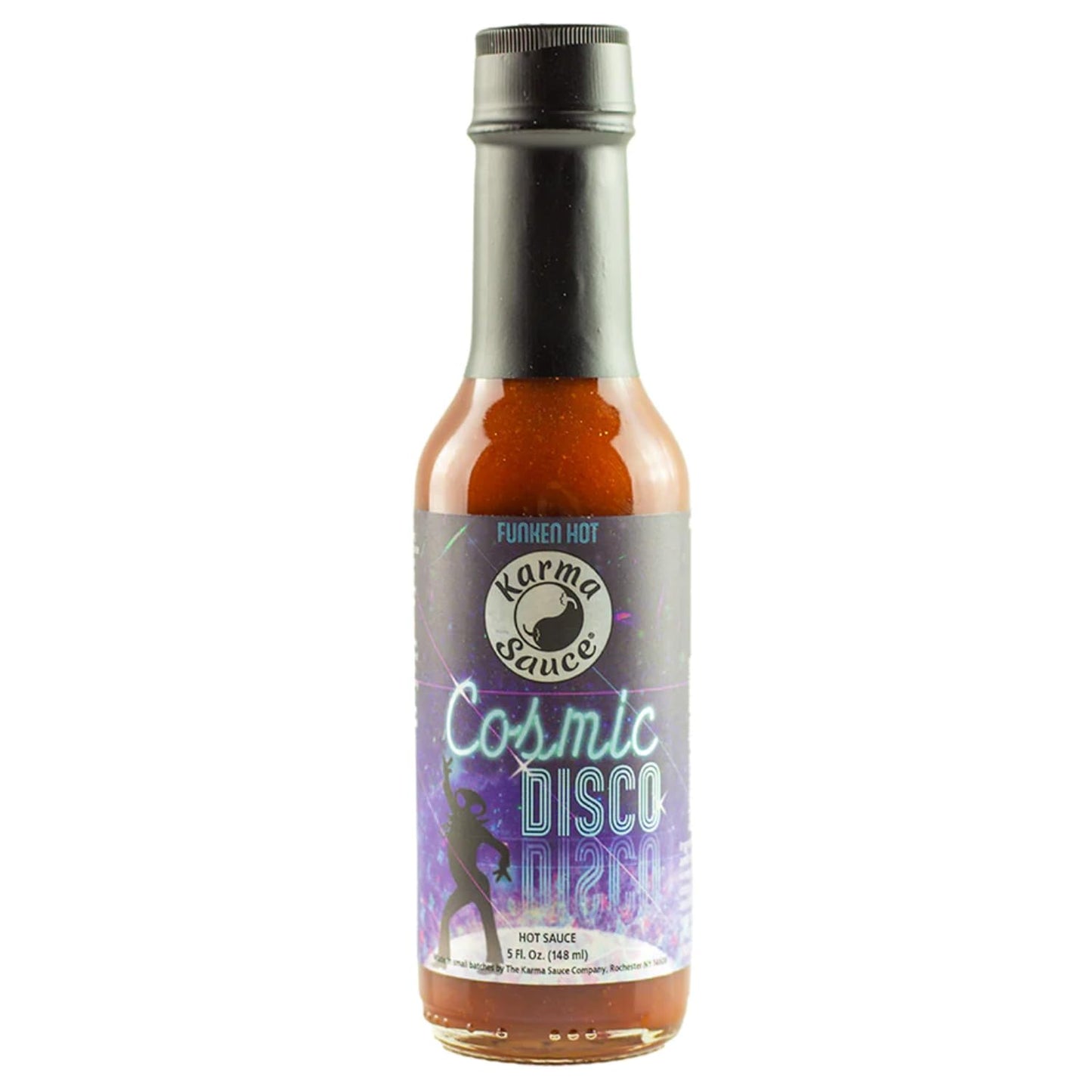 Cosmic Disco by Karma Sauce Medium-Heat Hot Sauce With Flavors of Ghost Pepper Jalapenos & Garlic Made With All Natural Ingredients 5 fl oz Bottle (1-Pack)