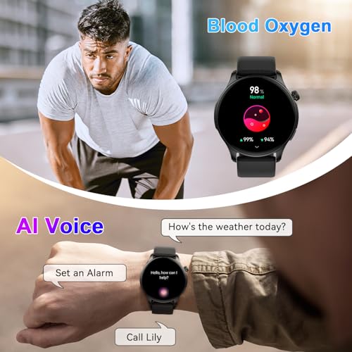 Smart Watch for Men Women Fitness: Waterproof Running Digital Mens Watches Step Pedometer Tracker Make Answer Call Smartwa...