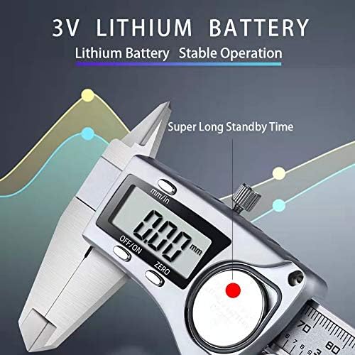 Electronic Digital Caliper, inch/Millimeter/Fraction Conversion,LCD Screen displays 0-6" Caliper Measuring Tool, Automatic Shutdown, Suitable for DIY/Jewelry Measurement
