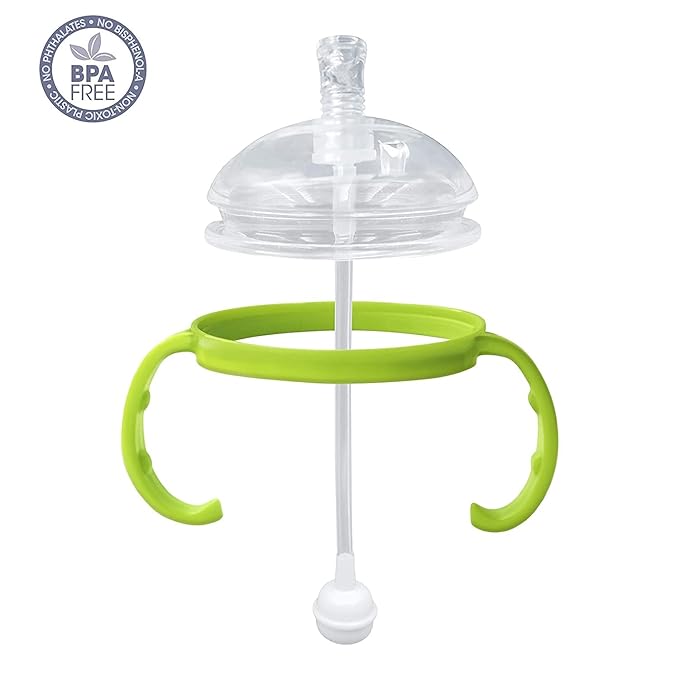 Straw Sippy Cup Transitional Nipple Kit for Comotomo Baby Bottles, 5 oz and 8 oz