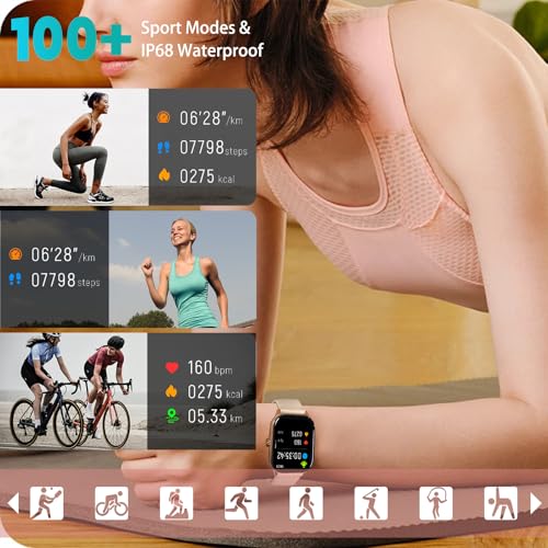 Smart Watch for Women Men with Text and Call, 2025 New AI Smartwatches with Heart Rate/SpO2/Sleep/Stress Monitor, 100+ Spo...