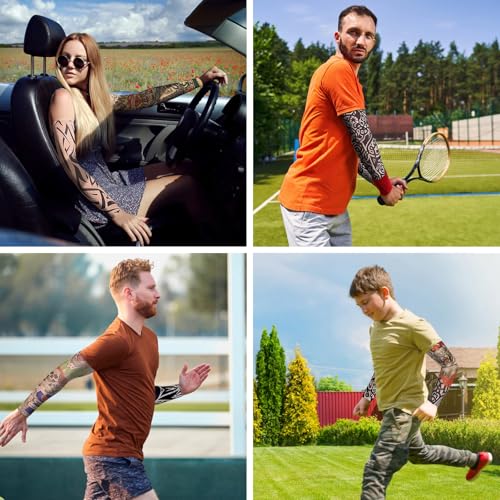 M.K ZIZZYPOP Tattoo Sleeves for Men & Women, Compression Arm Sleeves for UV Protection, Lightweight & Breathable Skin Cover