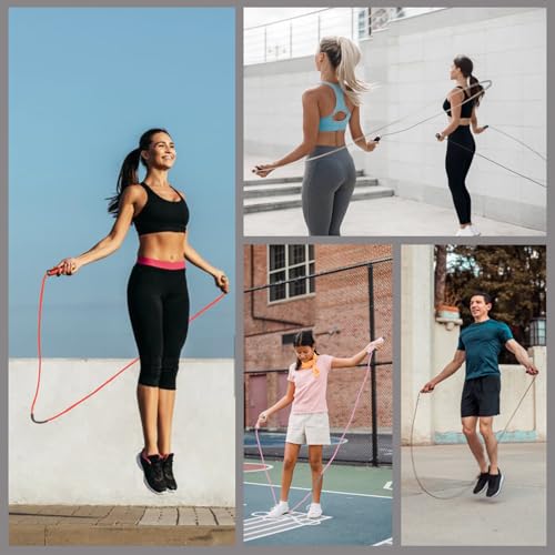 TIMEASY Weighted Jump Rope Nylon Adjustable - Tangle-Free Jump Rope for Women, Men, Kids, and Adults with Foam Handle, Rap...