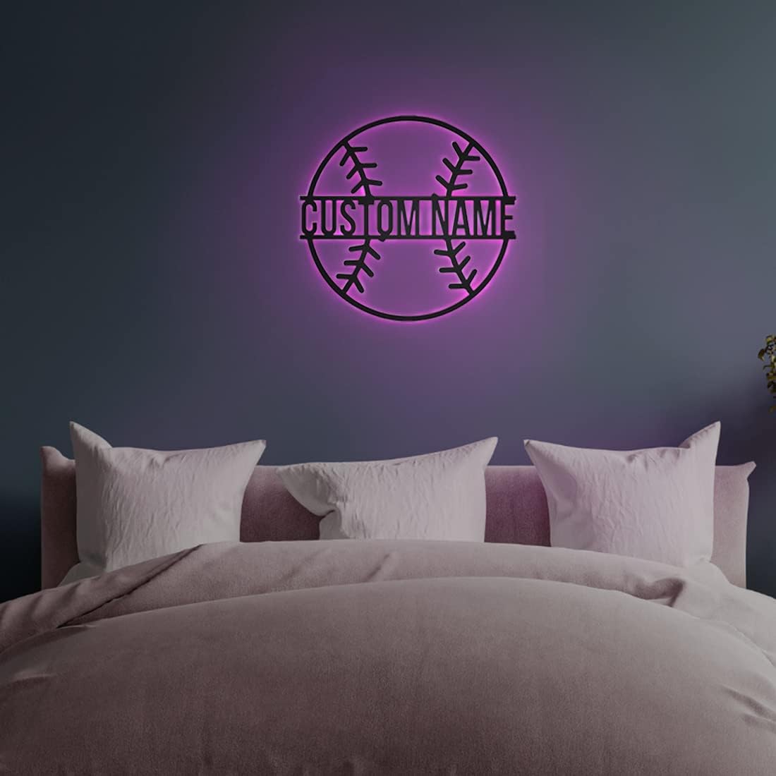 Personalized Name 7 Colors Baseball lamp Custom Baseball Wall Art Night Light LED Name Sign Gift for Men Baseball Lover