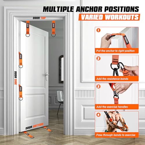 KUTIZE Resistance Bands, Exercise Bands with Handles, Door Anchor, Heavy-Duty Tricep Workout Equipment for Pushdowns, Bice...