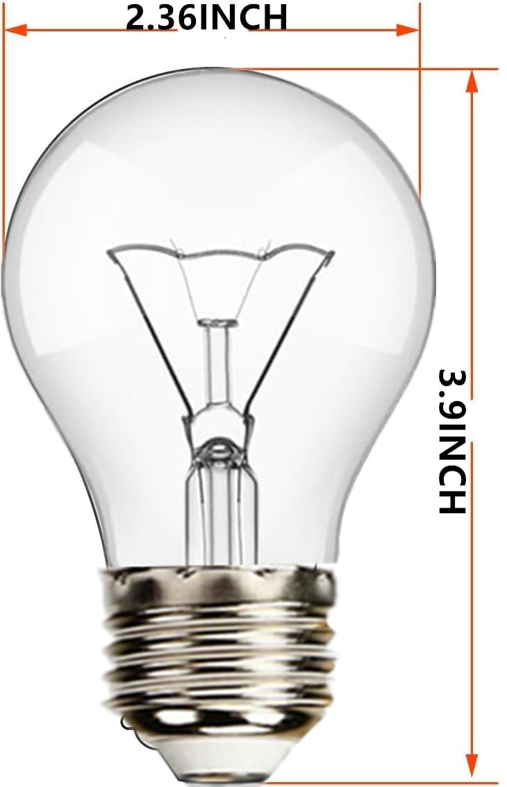 75 Watt Incandescent Light Bulbs, A19 75 WATT Incandescent Bulb Shatter Resistant Rough Service Light Bulb 75 WATTS A19 Shape (2PACK)