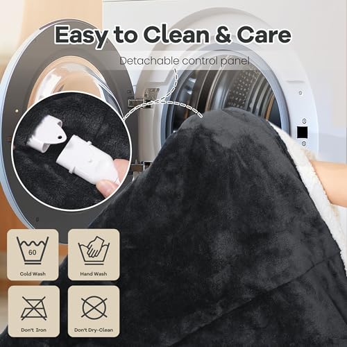 Heated Blanket Wearable Electric Blanket with Foot Pocket and Sleeves, Heating Throw Blanket, Electric Snuggle Blankets, 6...