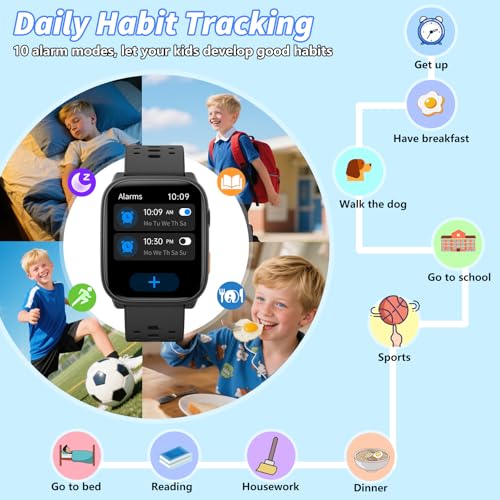 ModaWin Kids Smart Watch with Puzzle Games, 1.83" Kids Watches Heart Rate, Sleep Monitor, Pedometer, Alarm Clock, Flashlig...