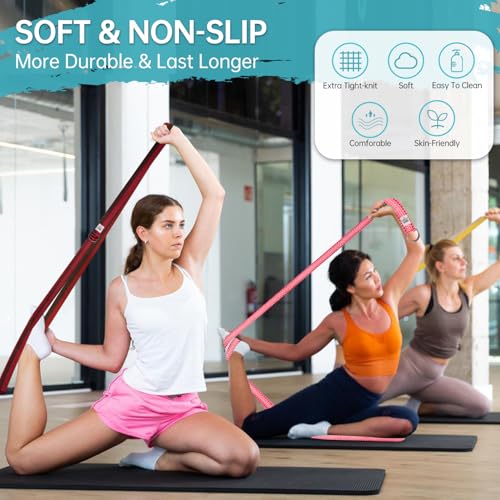 Yoga Exercise Adjustable Straps 8FT with Durable D-Ring for Pilates & Gym Workouts | Hold Poses, Stretch, Improve Flexibil...