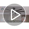 ZMISHIBO 72 inch Large Ceiling Fans with Lights and Remote, Indoor/Outdoor Black Modern Ceiling Fan for Kitchen Living Roo...