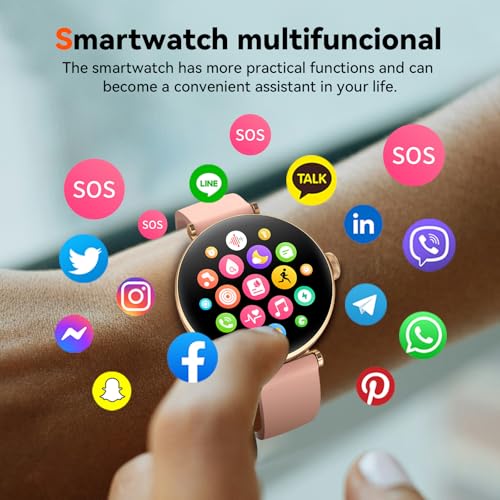 Smart Watches, 1.19" AMOLED Smartwatch for Women (Answer/Make Call), Fitness Tracker with 100+ Sport Modes, IP68 Waterproo...