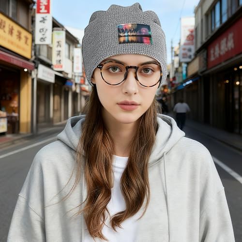 YANYU Fireworks Print Lightweight Waffle Pullover Hat Men Women Winter Headwear Outdoor Camping Travel