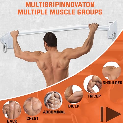 HWOOUSA Pull Up Bar Wall Mounted-Heavy Duty Joist Mounted Pull Up Bar-Premium Strength Training Pull-Up Bars-Fast and Easy...