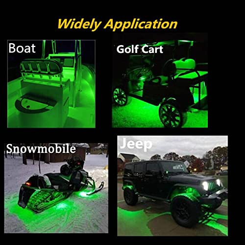 Vbakor Boat Led Strip Lights 4 Pcs 24 Marine Interior Courtesy Deck Navigation Lights Super Bright Waterproof Marine Led Lights Strip For 12V Pontoon Fishing Boat Yacht Kayak Sailboat (Green)
