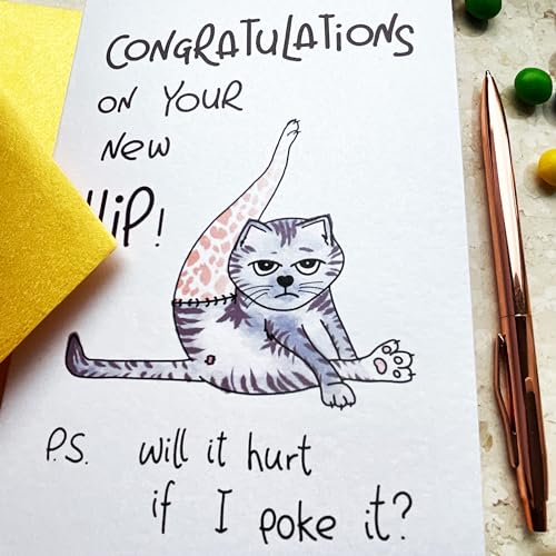 PepperZone Hip Hip Hooray Get Well Soon Card, Speedy Recovery, Funny Hip & Knee Replacement, Surgery Humor Best Wishes, Ha...
