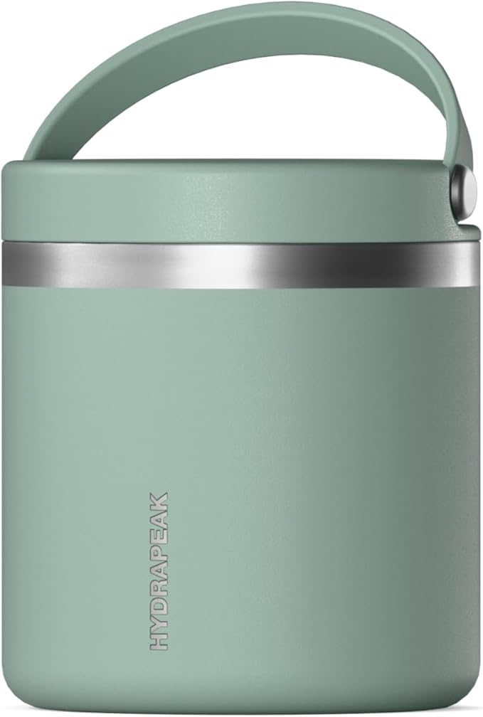 Hydrapeak 25oz Stainless Steel Vacuum Insulated Food Jar for Hot Food and Cold Food, Wide Mouth Leak-Proof Soup Jar for Adults, 10 Hours Hot and 16 Hours Cold (Seafoam)