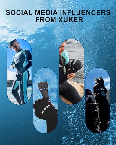XUKER Neoprene Gloves Women Men, 3mm Wetsuit Dive Gloves Keep Warm for Diving Scuba Kayaking Snorkeling Swimming Water Sports