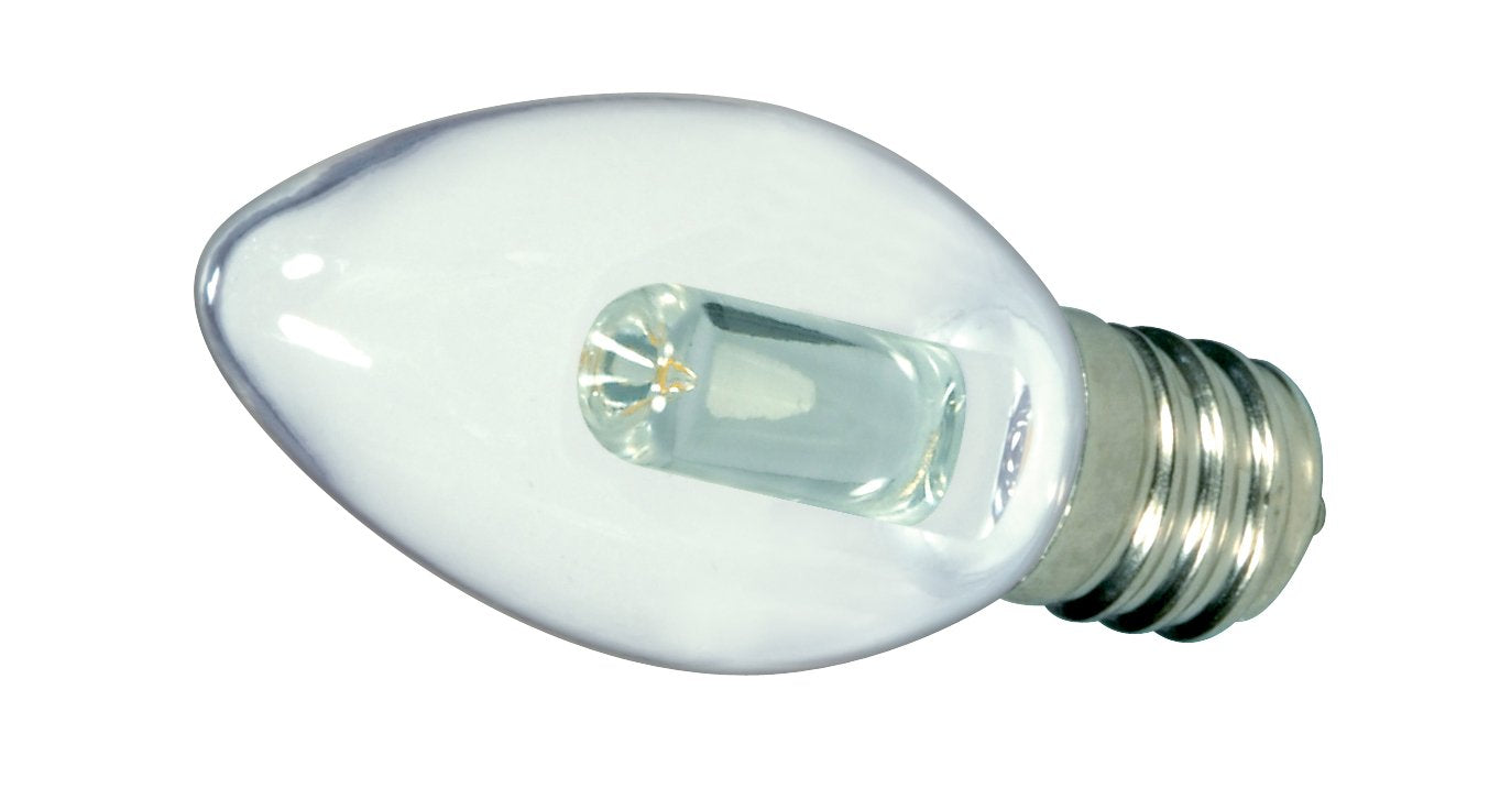 Satco S9156 Candelabra Bulb, 2.13 Clear Glass, Candela Finish