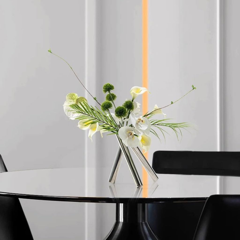 Light Luxury Creative Round Tube Simulation Flower Art Decoration Sample Room Living Porch Arrangement Simple Fake Plants