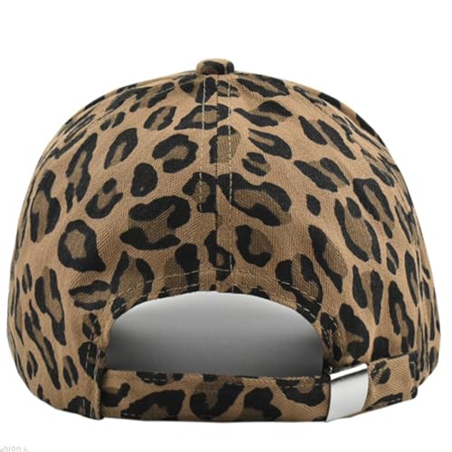 CLeemuziN Baseball Hats for Women Men Adjustable Leopard Print Dad Trucker Hat Cotton Sun Protection Caps Sports Golf Medium