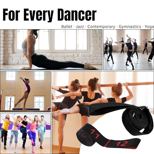 Danzcue Ballet Stretch Strap Set – Professional Dance Flexibility Trainer with Door Anchor, Extra Long Non-Slip Stretching...