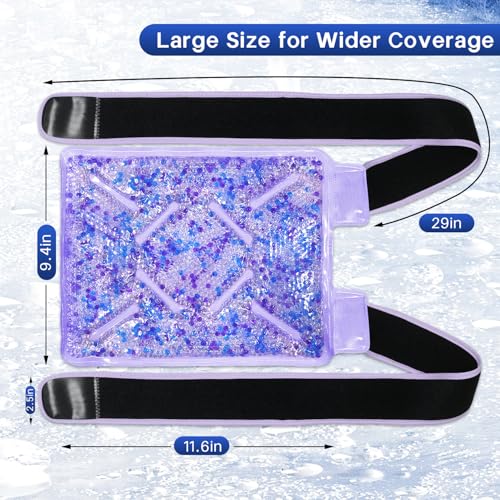 Knee Ice Pack Wrap for Pain Relief Reusable Gel Ice Wrap for Leg Injuries Swelling Knee Replacement Post-Surgery Recovery ...