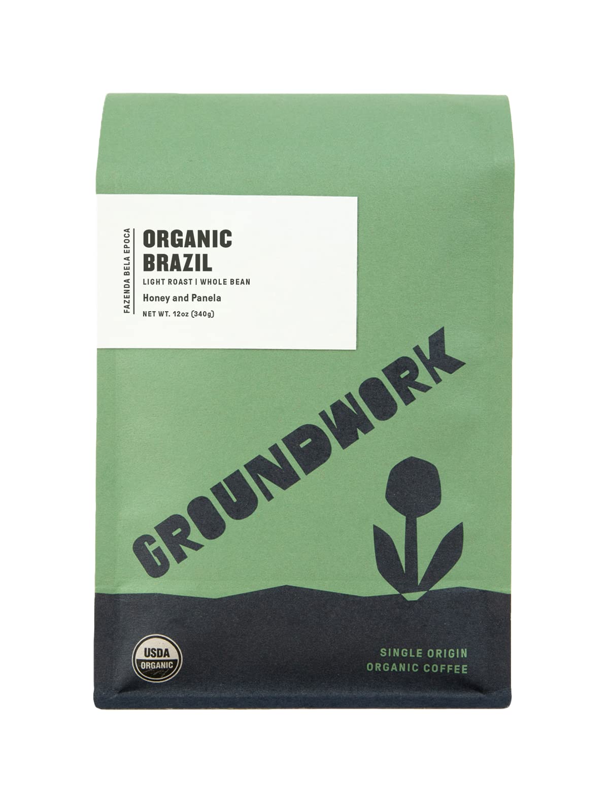 Groundwork Coffee Co Organic Brazil Whole Bean Coffee 12 Oz