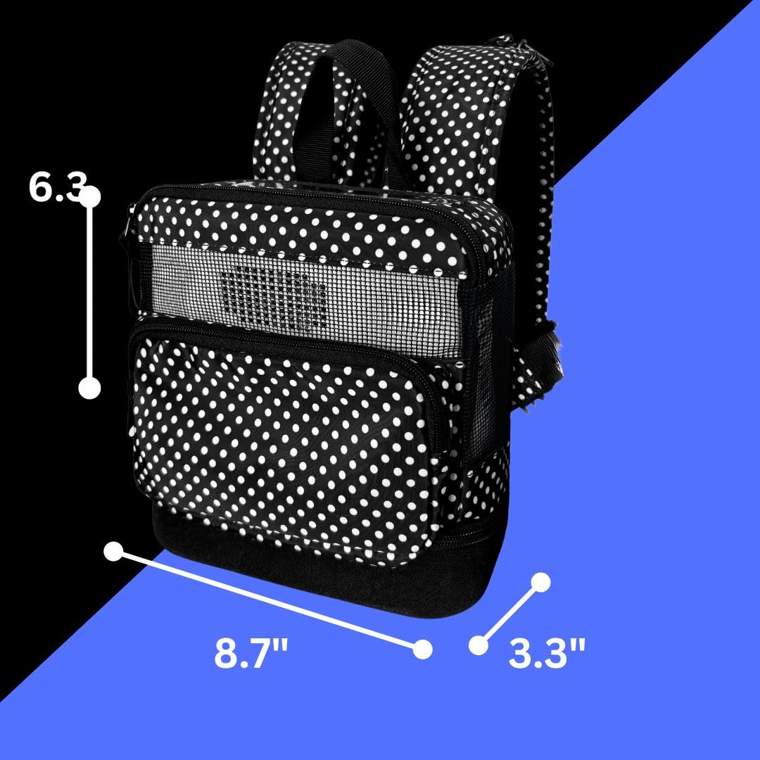 O2TOTES WEAR YOUR OXYGEN WITH STYLE Backpack fit for Rhythm p2 poc, lightweight backpack, comfortable, mesh (Nylon, black white polka)