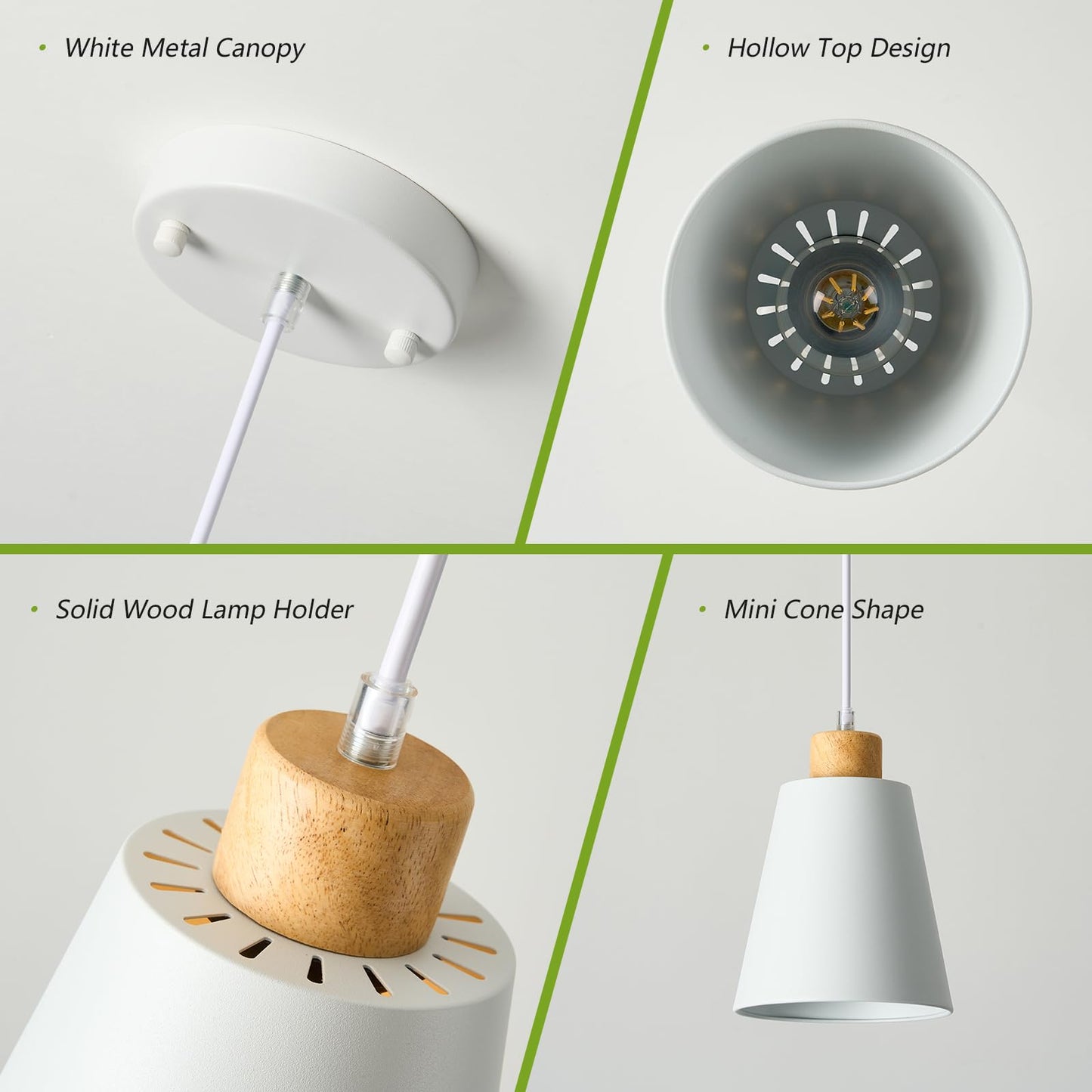 3 Pack Mini White Pendant Light Kitchen Island Modern Wood Pendant Lighting Cone Hanging Lights Hollow Top Nordic Island Light For Counter Bar Hallway