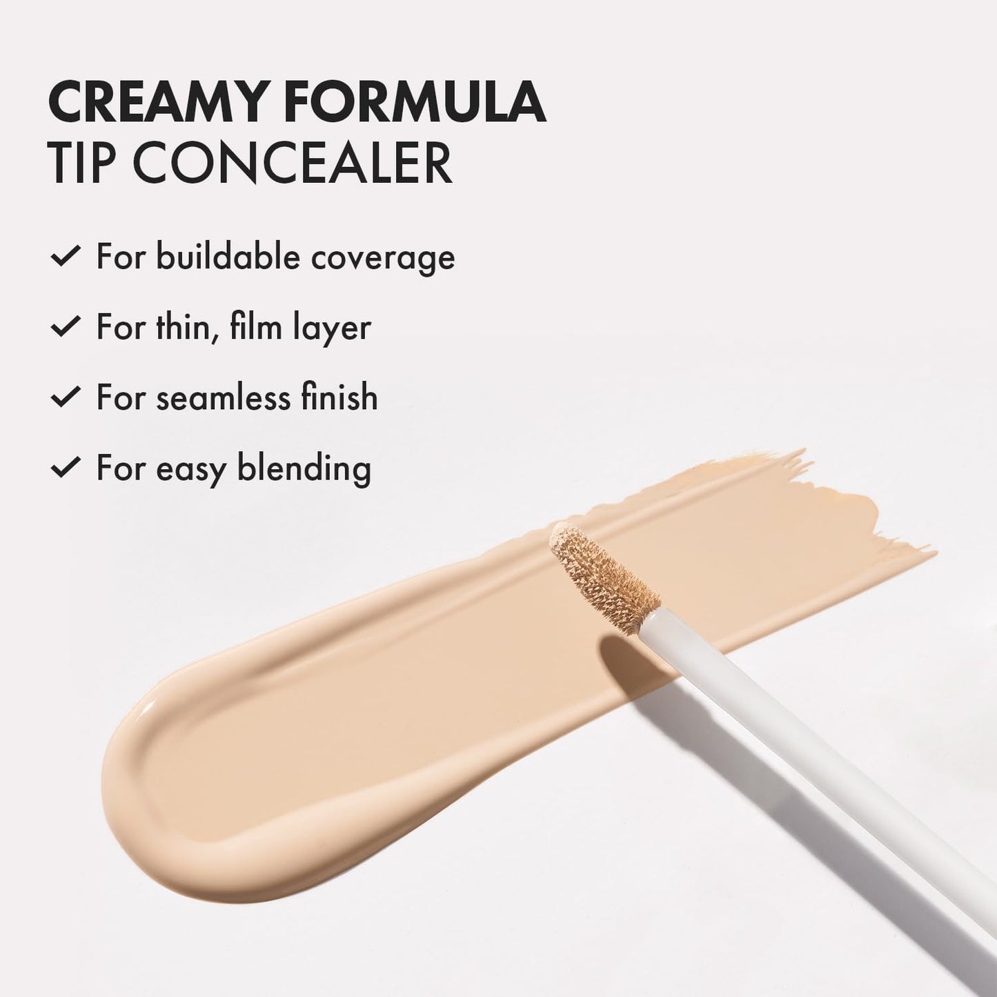LUNA Long-Lasting Tip Concealer Cover-Fit (#02 Beige) Full Coverage, for Under Eye Dark Circles, Fine Lines, Redness & Discolora