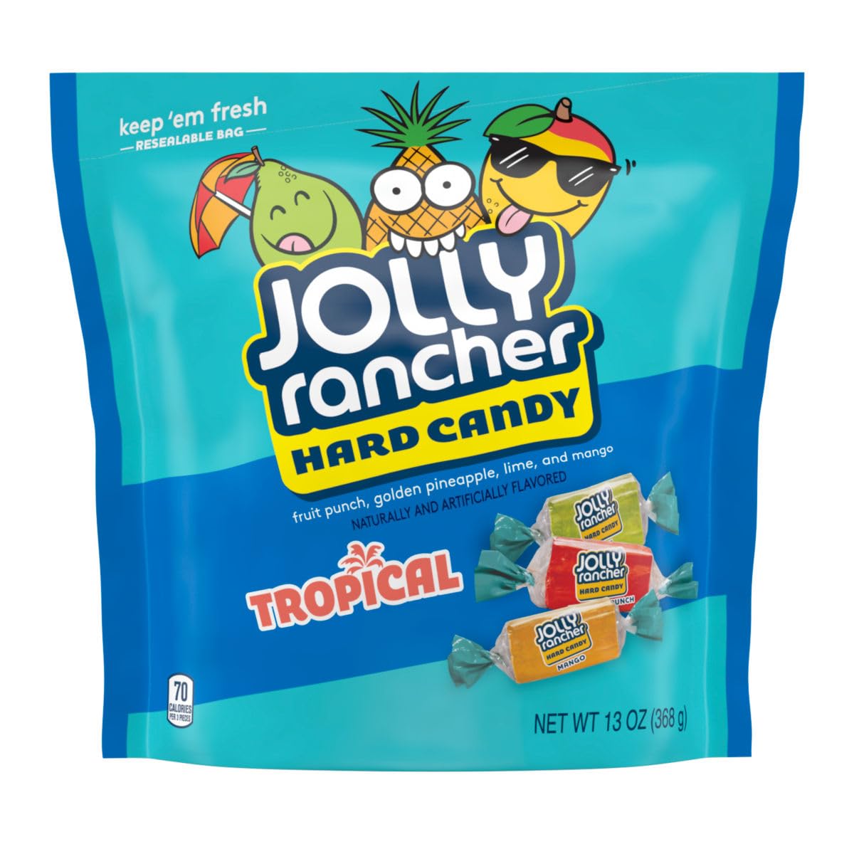 Jolly Tropical Ranchers Bag 13 Ounce Bag (Pack of 1) Individually Wrapped Hard Candy The Hampton Popcorn & Candy Company