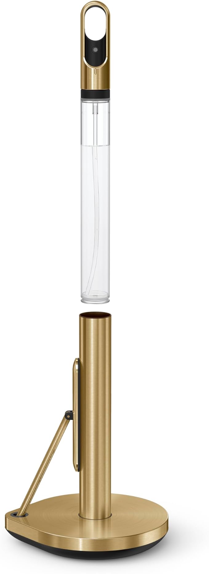 simplehuman Standing Paper Towel Holder with Spray Pump, Brass Stainless Steel, Gold