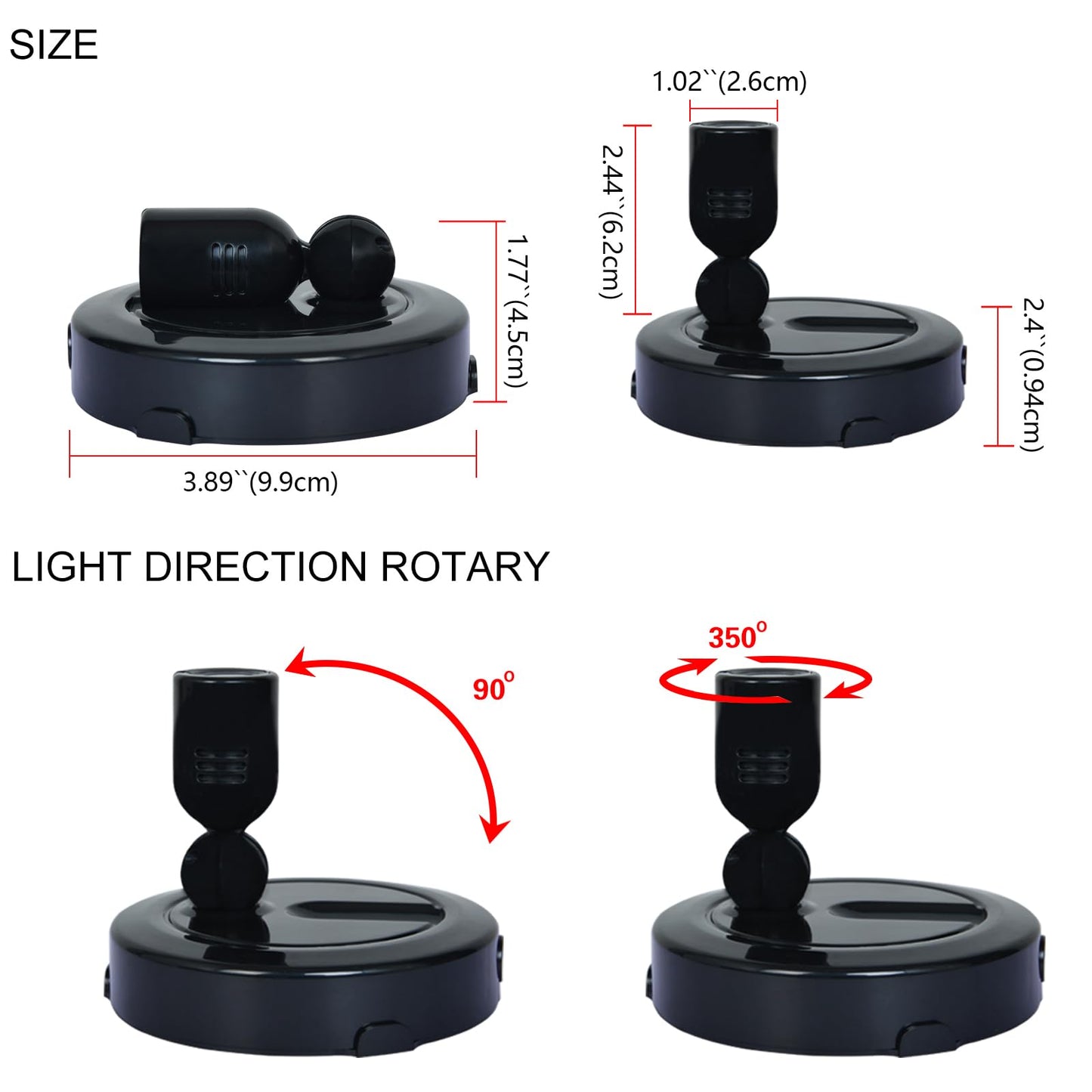 Hamvidne Rechargeable Led Spotlight 3 Lighting Modes Indoor Spotlights Battery Powered Spot Lights With Remote Up Light For Plants Timer Dimmable Picture Light For Wall Artwork-Black