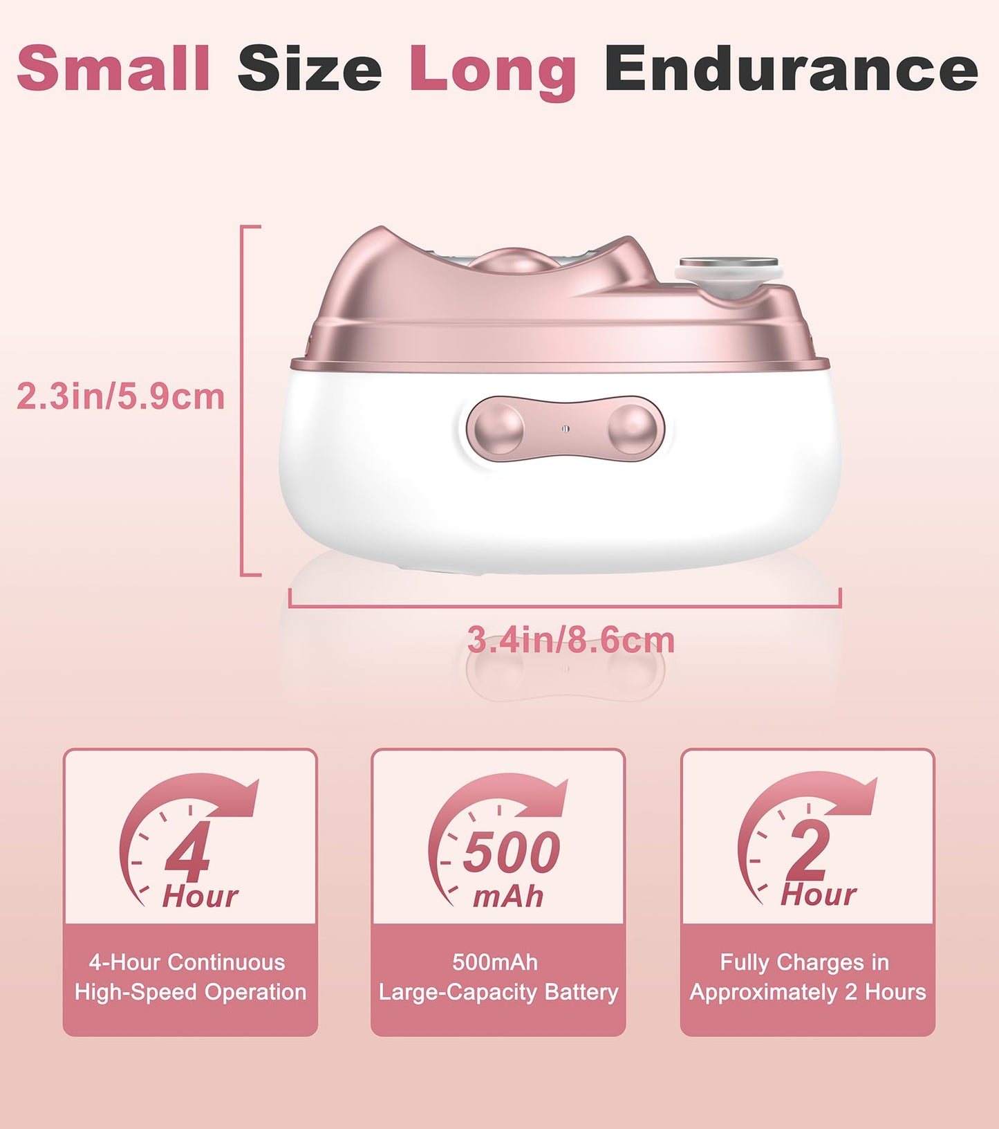 Blessource Electric Nail Clipper,2-in-1 Electric Nail Trimmer Polishing&Fragments Storage with Led Light with Two Speeds Gears f