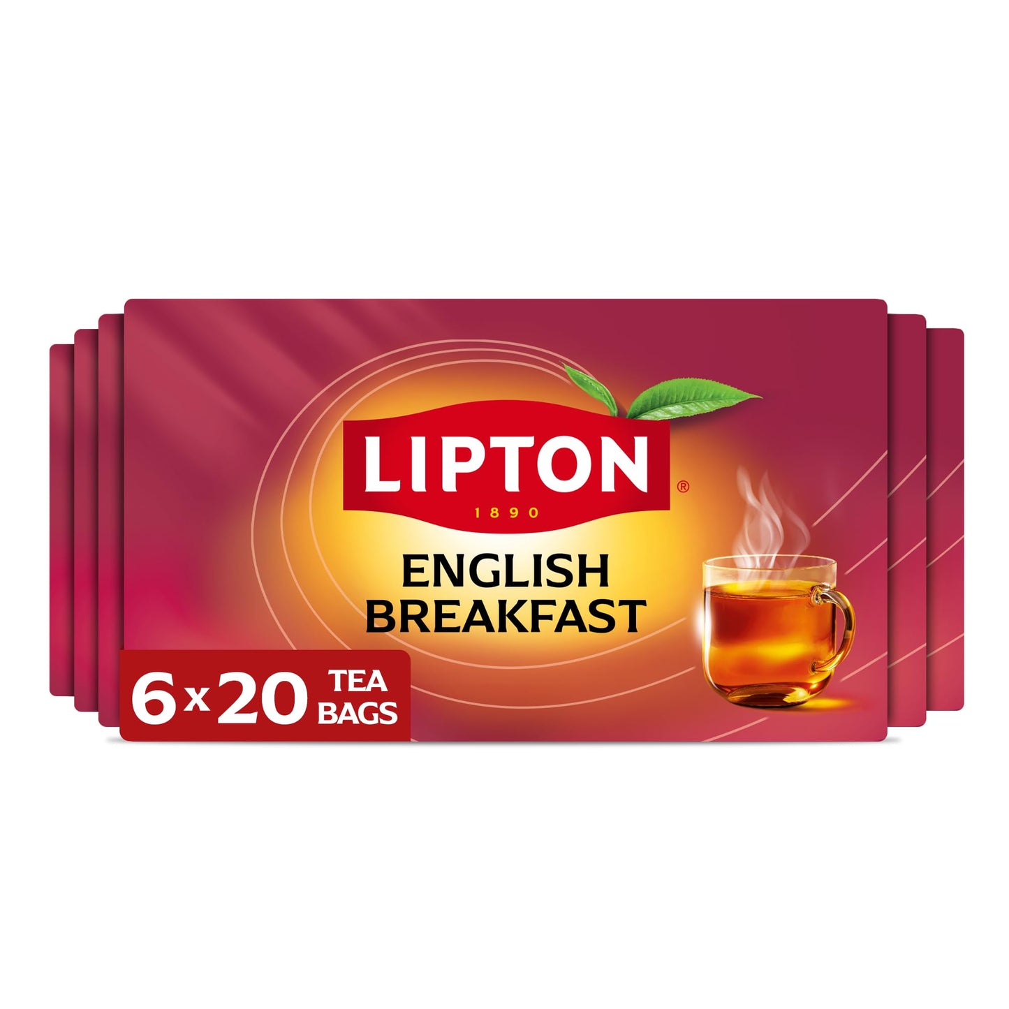 Lipton English Breakfast Tea Bags Flavored Teabags 120 Total Bags (20ct - Pack of 6)
