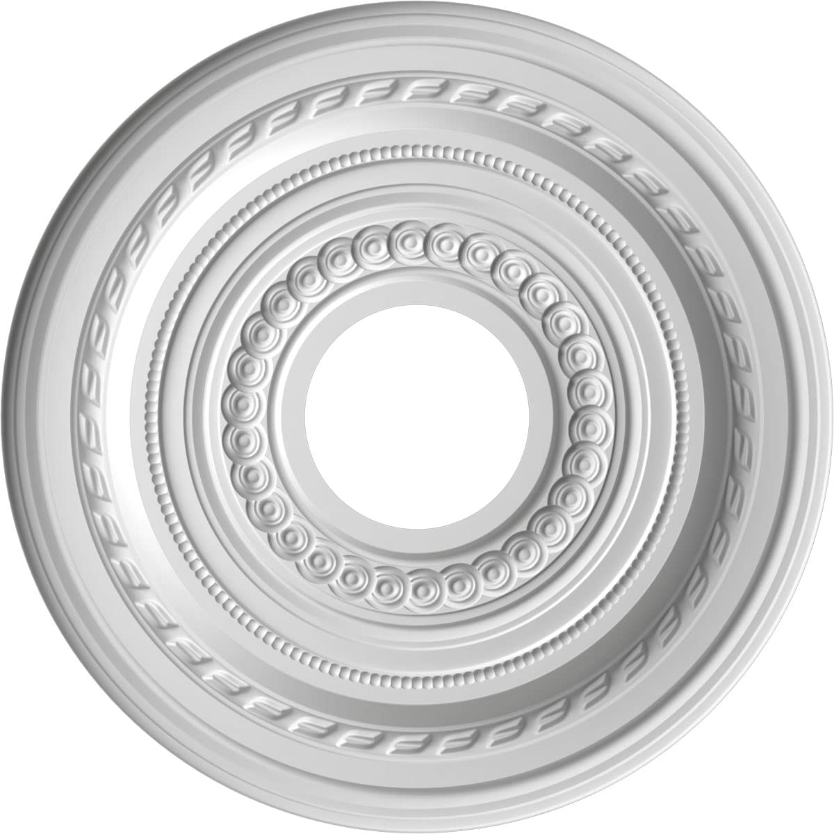 Ekena Millwork 13Od X 3 1/2Id X 3/4P Cole Thermoformed Pvc Ceiling Medallion (Fits Canopies Up To 4 1/4), Aged Dark Steel