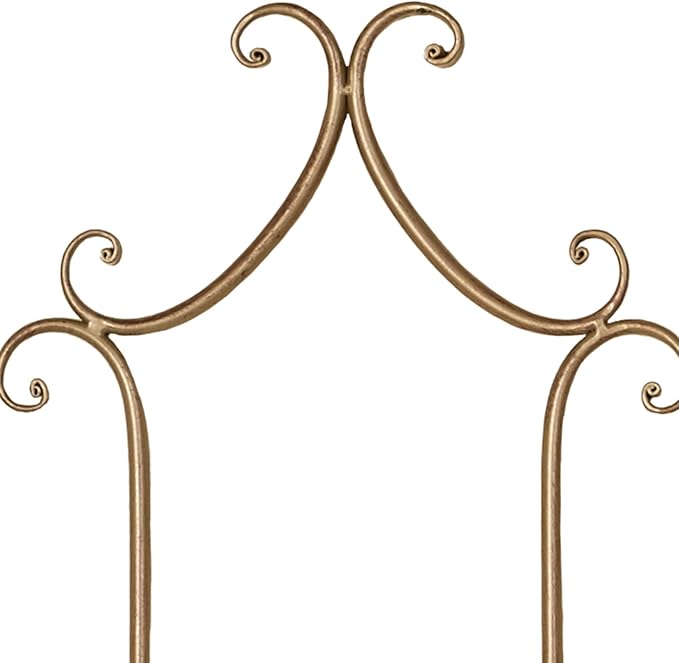Touch of Class Regalla Scroll - Vertical Hanging Plate Rack - For 9-10" dia. Plates - Satin Gold Finish - 26 in. tall Two-Plate Rack
