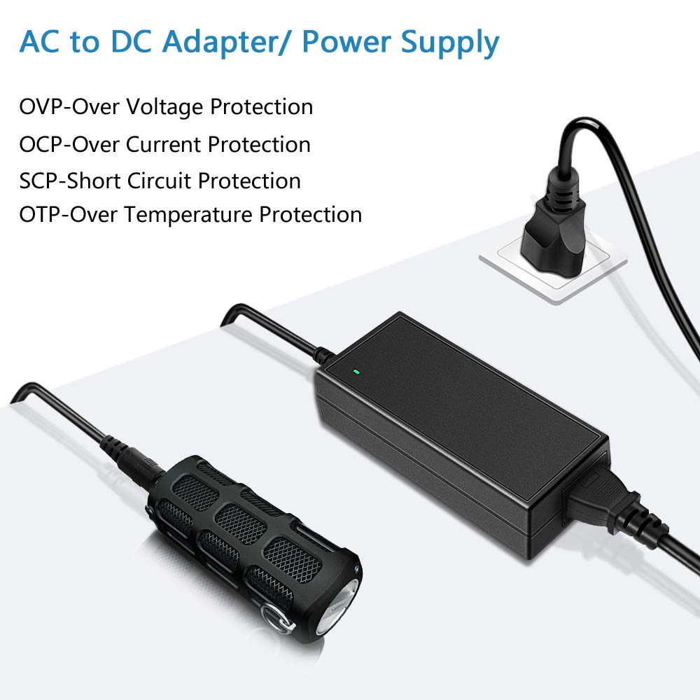SHNITPWR 12V 10A Power Supply Adapter AC to DC Converter SNT-1210 Black for LED Strip Light 3D Printer CCTV