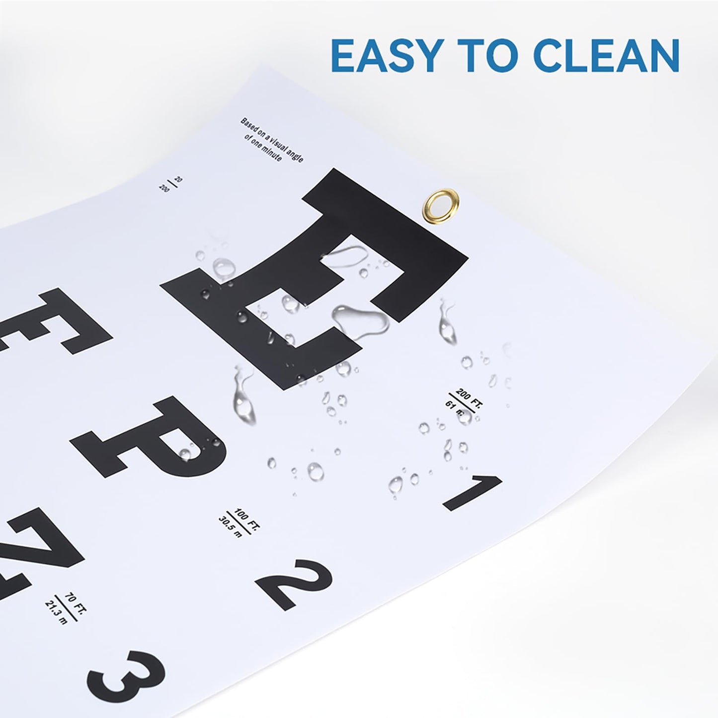 AISITESY Snellen Eye Chart with Fixing Sticker 11x22 in Eye Charts for Eye ExamsIdeal for Doctor's OfficeSchool, Home with Eye occluder and Pointer 4 Fixation Patches