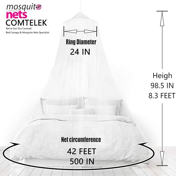 Comtelek Bed Canopy with Lights,Canopy Bed Curtain with RGB Music Sync Color Changing LED Star Lights with App Remote Mosquito Net for Princess Girls Bedroom,Dome Canopy for Twin,Queen,King Size Bed