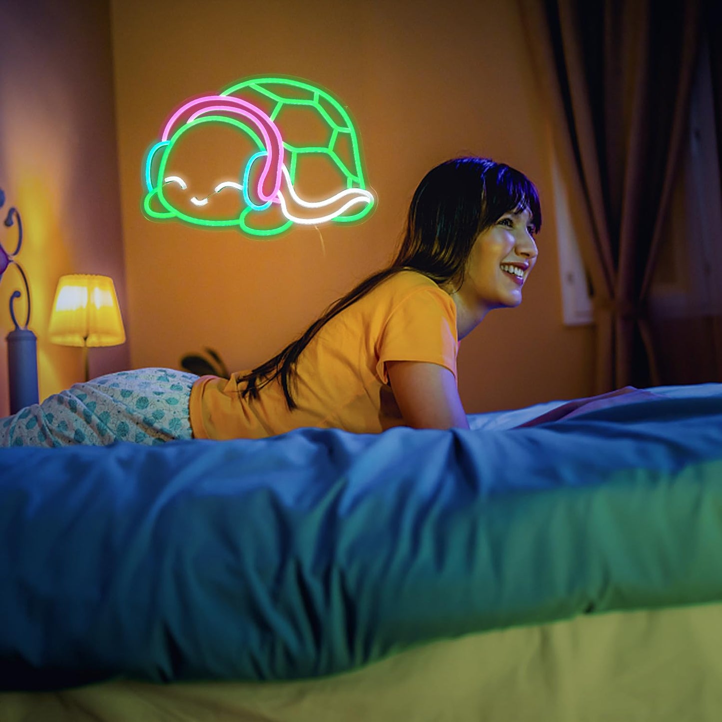 Turtle Neon Sign Led Green White Pink Neon Light Art Turtle Wall Light Up Sign Dimmable Neon Sign For Bedroom Bar Man Cave Club Party Wall Decor Gift