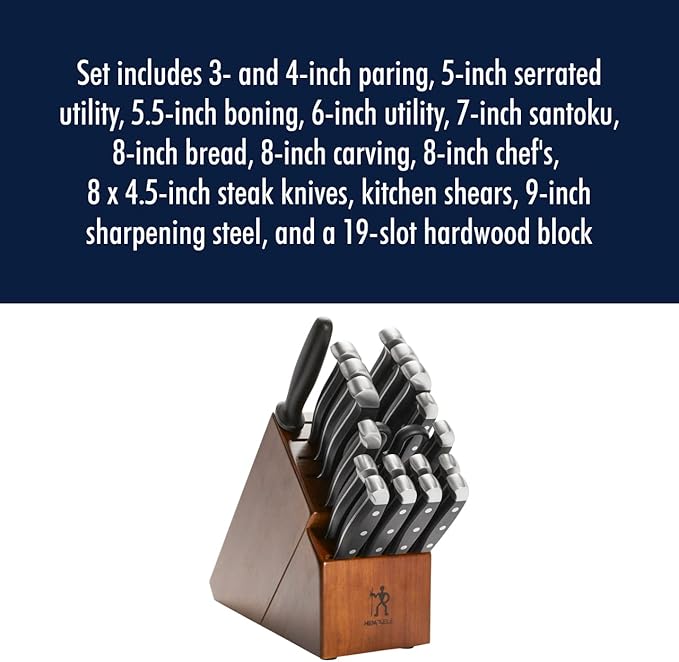 HENCKELS Statement Razor-Sharp 20-Piece Knife Set, Chef Knife, Bread Knife, German Engineered Knife Informed by over 100 Years of Mastery