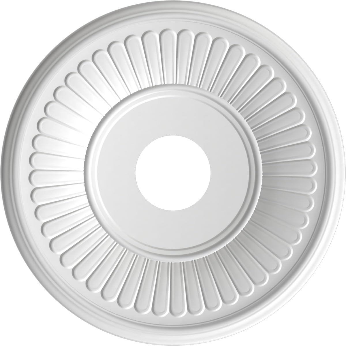 Ekena Millwork Cmp16Bedru Berkshire Thermoformed Pvc Ceiling Medallion (Fits Canopies Up To 7), 16Od X 3 1/2Id X 1P, Universal A