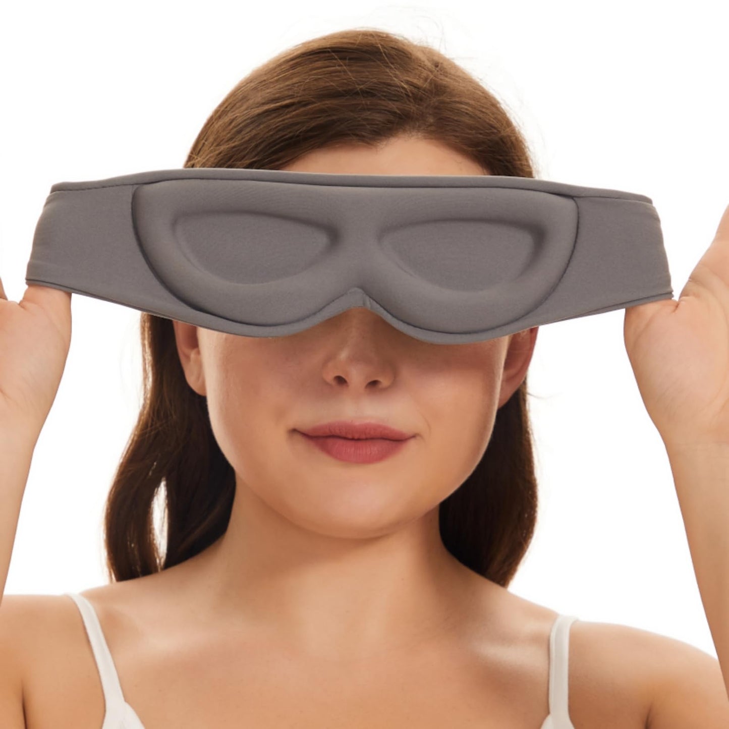 ALASKA BEAR Sleep Mask for Side Sleepers Patented Design, Cup-Shaped and Extra-Soft, 100 Blackout Eye Mask Shades Cover for Men and Women Home or Travel, Machine Washable, Dark Grey