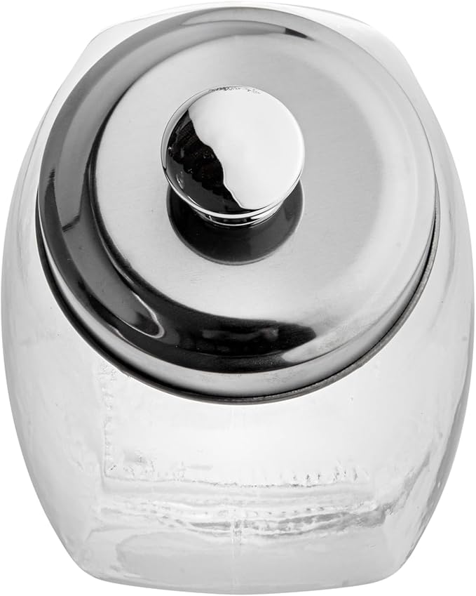 Restaurantware Vetri 0.3 Gallon Penny Jar 1 Durable Candy Jar - With Wide Spout Chrome Lid Clear Glass Cookie Jars For Kitchen Counter Dishwashable