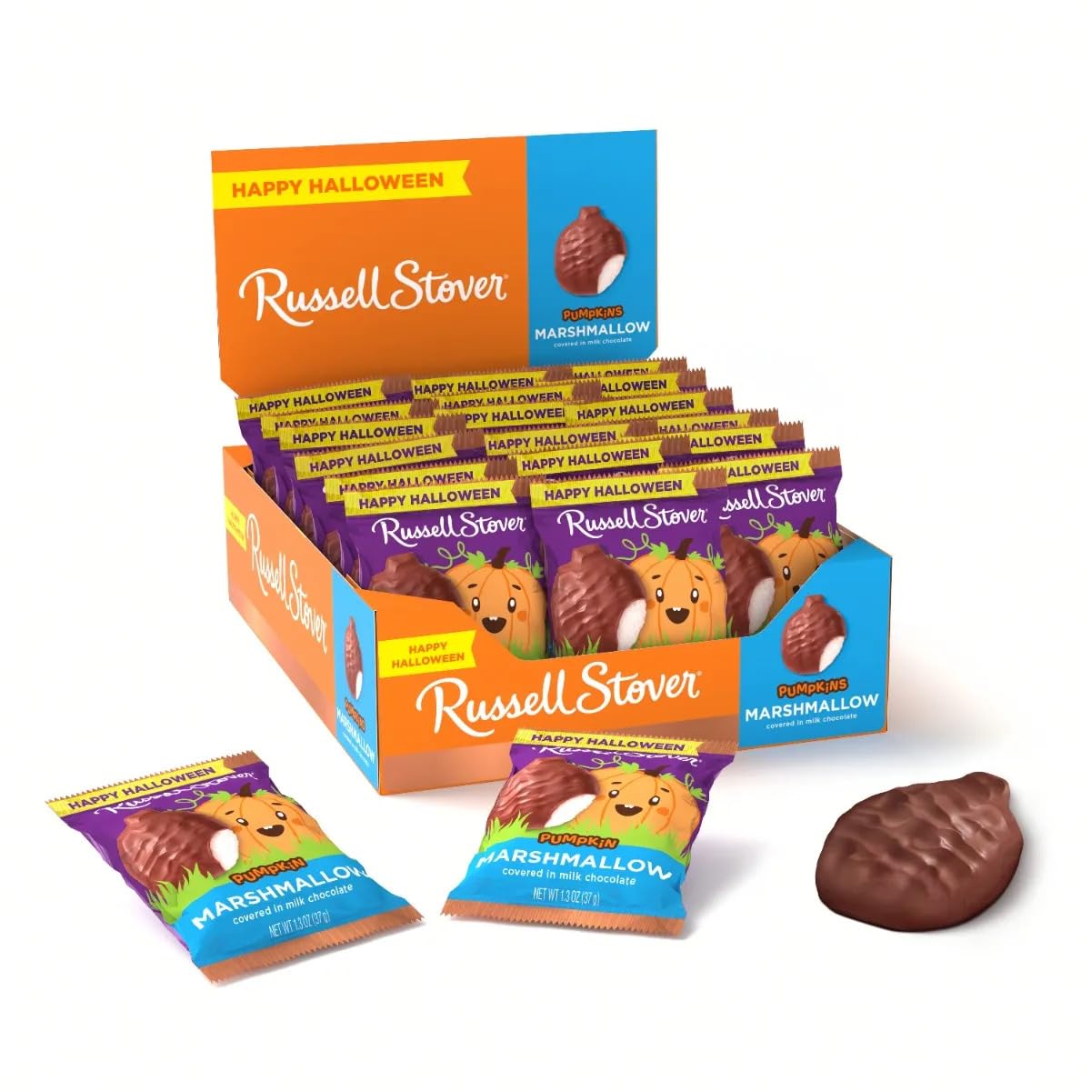 RUSSELL STOVER Fall Milk Chocolate Marshmallow Pumpkin 1.3 oz. (Pack of 18)