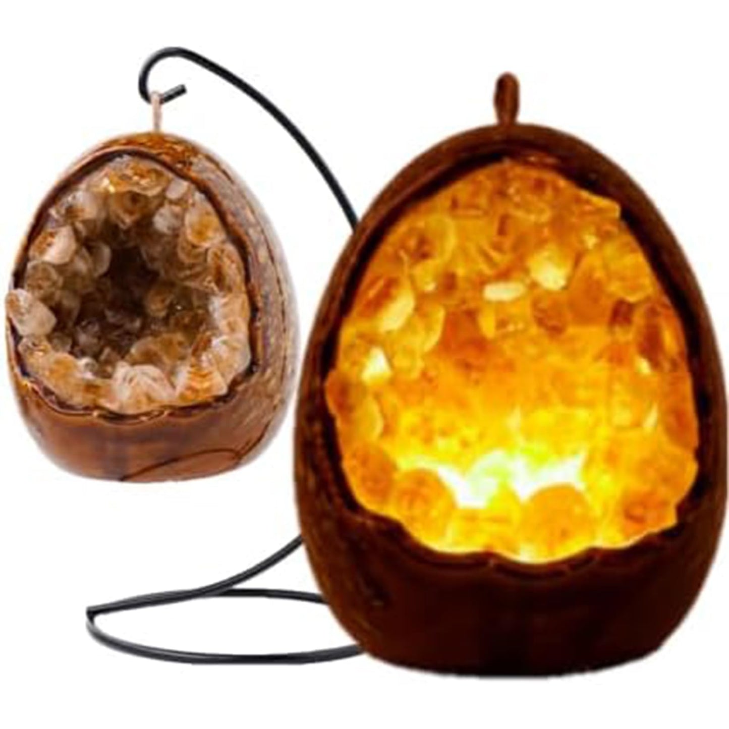 Natural Crystal Dinosaur Egg Night Lamp - Purple Crystal Cave Treasure Basin - LED Lamp, Home Christmas Decorative Lighting, Hea